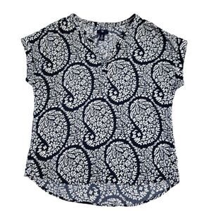 EC GAP PAISLEY FLORAL V-NECK BLOUSE SZ.M